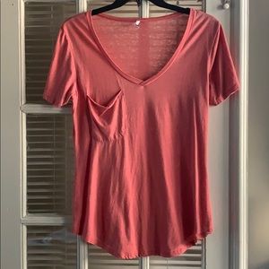 Pink v neck shirt